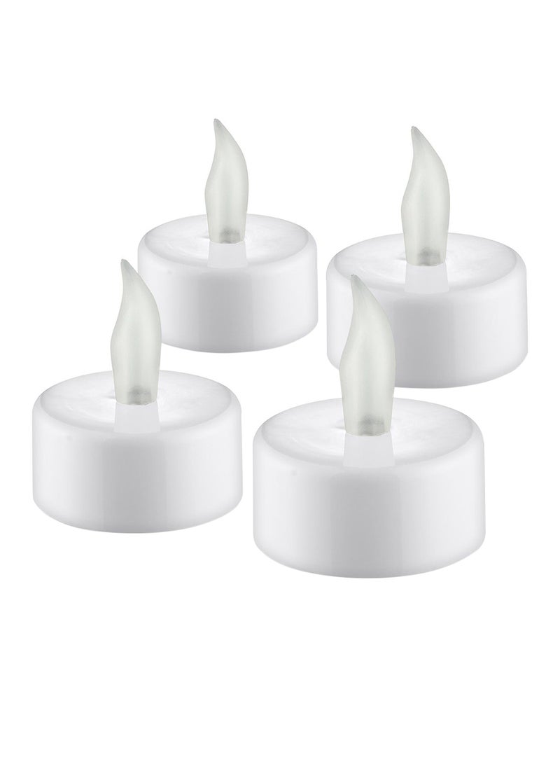 تشيبو طقم شموع صغيرة LED مكون من 4 قطع أبيض 4سم - Image 1