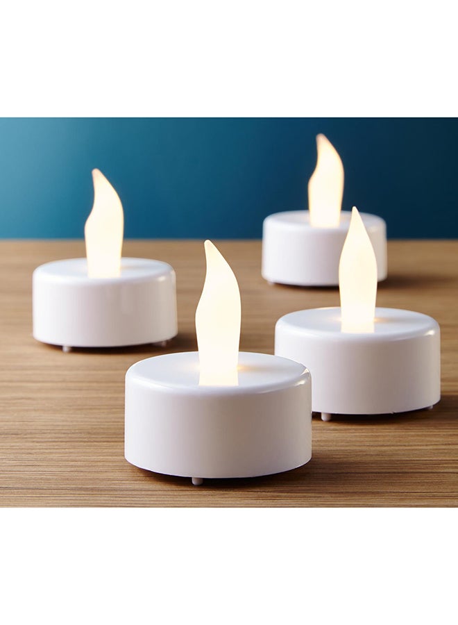 تشيبو طقم شموع صغيرة LED مكون من 4 قطع أبيض 4سم - Image 2