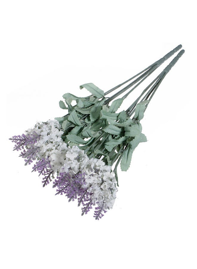 Flower District 10-Piece Artificial Flower Set Green/Purple/White 35centimeter