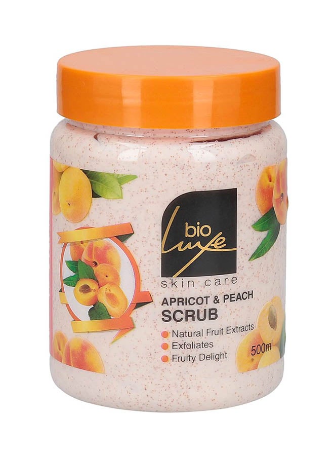 BIOLUXE Apricot And Peach Scrub 500ml  - Image 1
