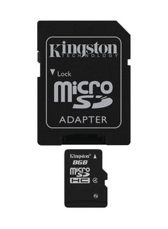 كينغستون بطاقة ذاكرة مايكرو SDHC فئة 4 مع مهايئ بطاقة SD 8 GB  - Image 1