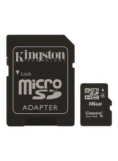 كينغستون بطاقة ذاكرة مايكرو SDHC فئة 4 مع مهايئ بطاقة SD 16 GB  - Image 1