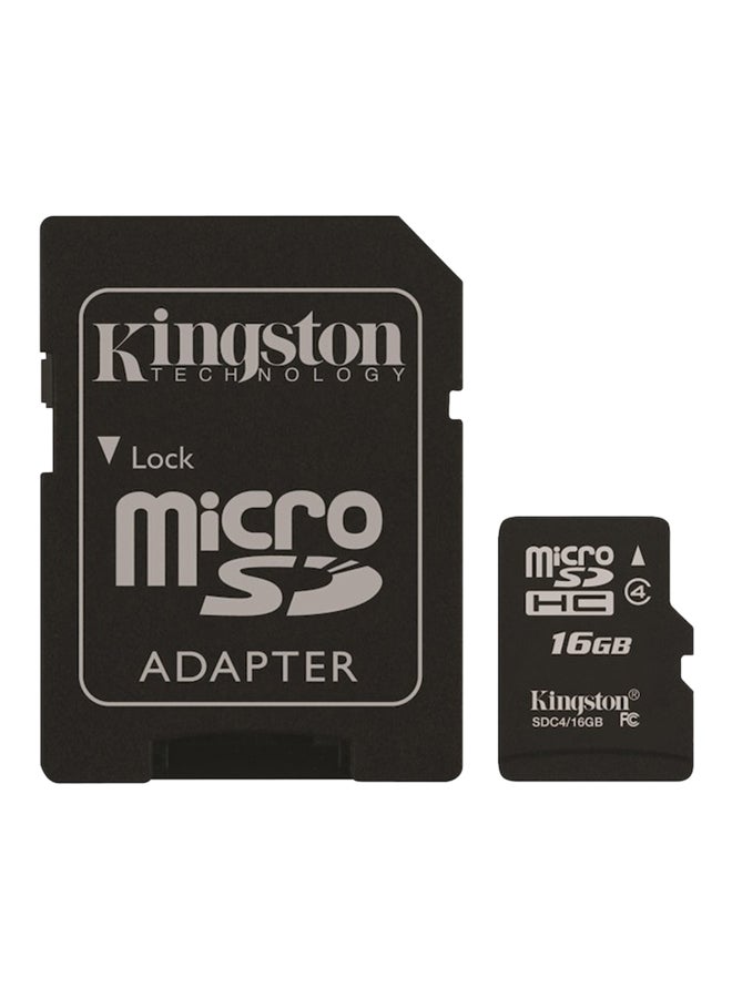كينغستون - بطاقة ذاكرة مايكرو SDHC فئة 4 مع مهايئ بطاقة SD 16 GB - Image 1