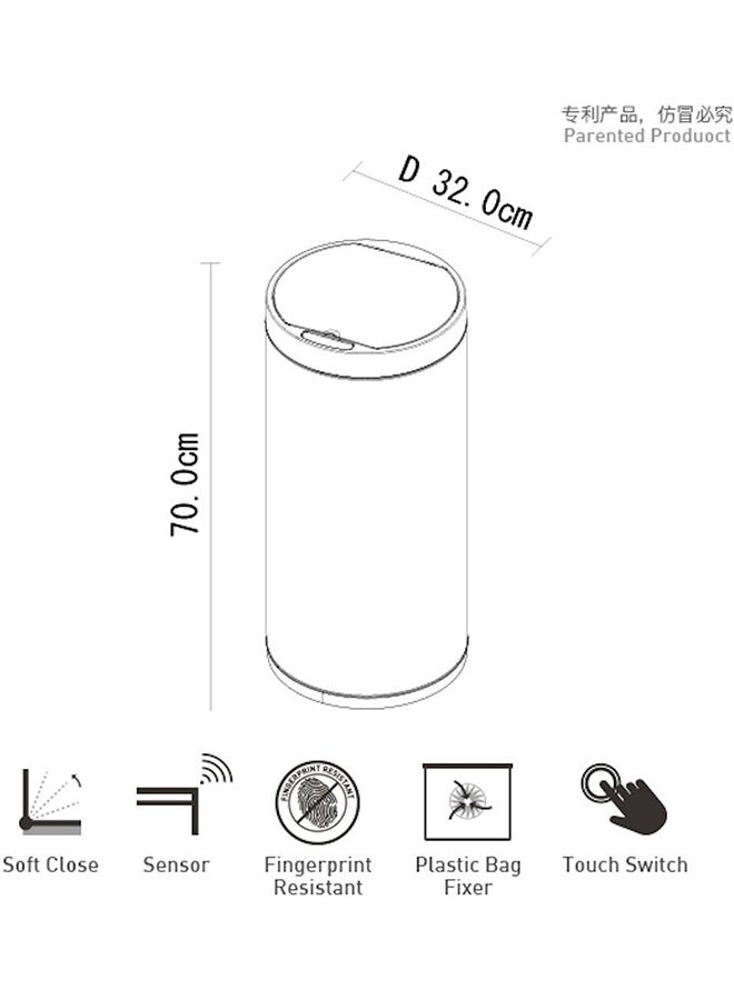 EKO Sensor Opening Round Trash Bin Gold 35Liters  - Image 2