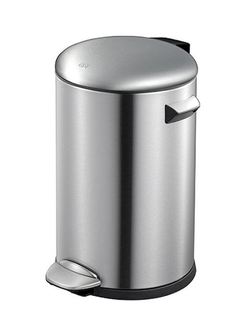 Trash Bin With Pedal Silver 30Liters