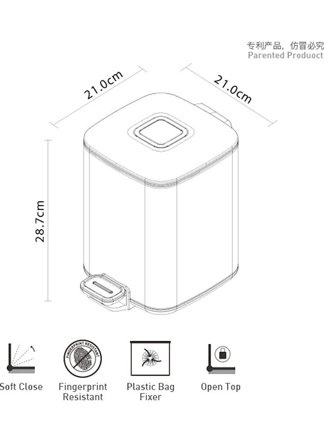 EKO Step Trash Bin Gold 6Liters  - Image 2