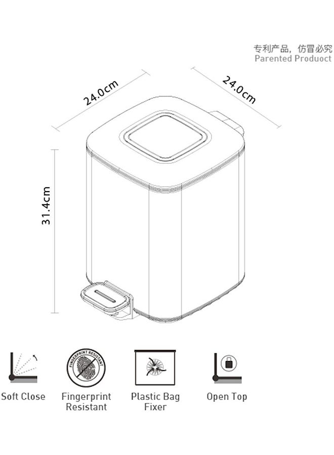 EKO Step Trash Bin Gold 9Liters  - Image 2