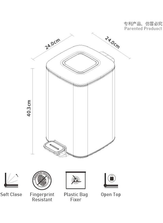 EKO Step Trash Bin Silver 12Liters  - Image 2
