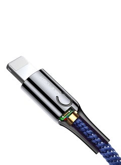 Baseus Lightning-Fast Charging Cable with Light Intelligent power-off 1M Nylon Braided Fast Charging & Sync - LED indicator, Compatible with iPhone 13 Pro/12/11/11 pro/11pro max/X XR Max 8 7 Plus and More Blue  - Image 3