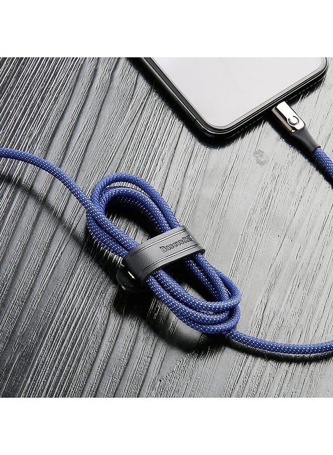 Baseus - Lightning-Fast Charging Cable with Light Intelligent power-off 1M Nylon Braided Fast Charging & Sync - LED indicator, Compatible with iPhone 13 Pro/12/11/11 pro/11pro max/X XR Max 8 7 Plus and More Blue - Image 1