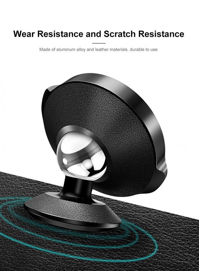 Baseus Magnetic Car Phone Holder Small Ears Series Mobile Mount Suction Bracket For iPhone 13 12 11 X 8 7 Samsung 360 Degree Magnet Stand (Vertical Type Leather) Black/Silver  - Image 5