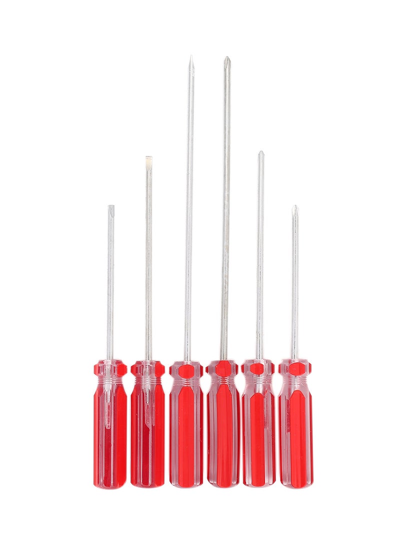 BMB tools 6-Piece Screwdriver Set Red/Silver 7inch - Image 1