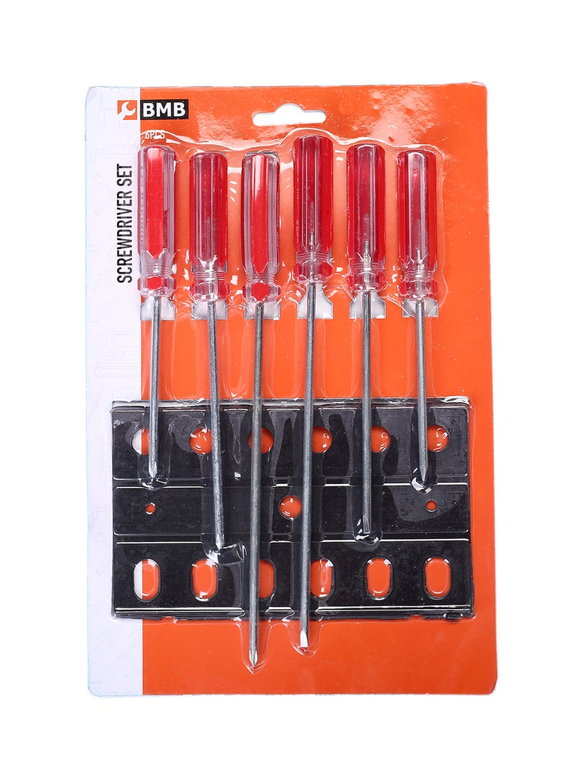BMB tools 6-Piece Screwdriver Set Red/Silver 7inch - Image 3