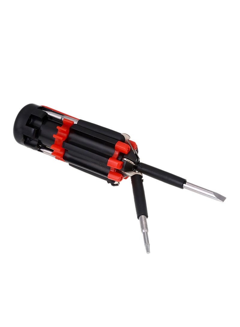 6-In-1 Multi Purpose Screwdriver With Torch Red/Black 4inch - v1542866476/N19650946A_2