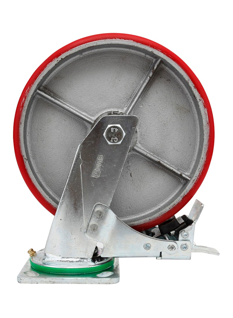 بي إم بي تولز عجلة محورية بفرامل لتحمل الضغط الشديد فضي / أحمر 4بوصة - Image 1