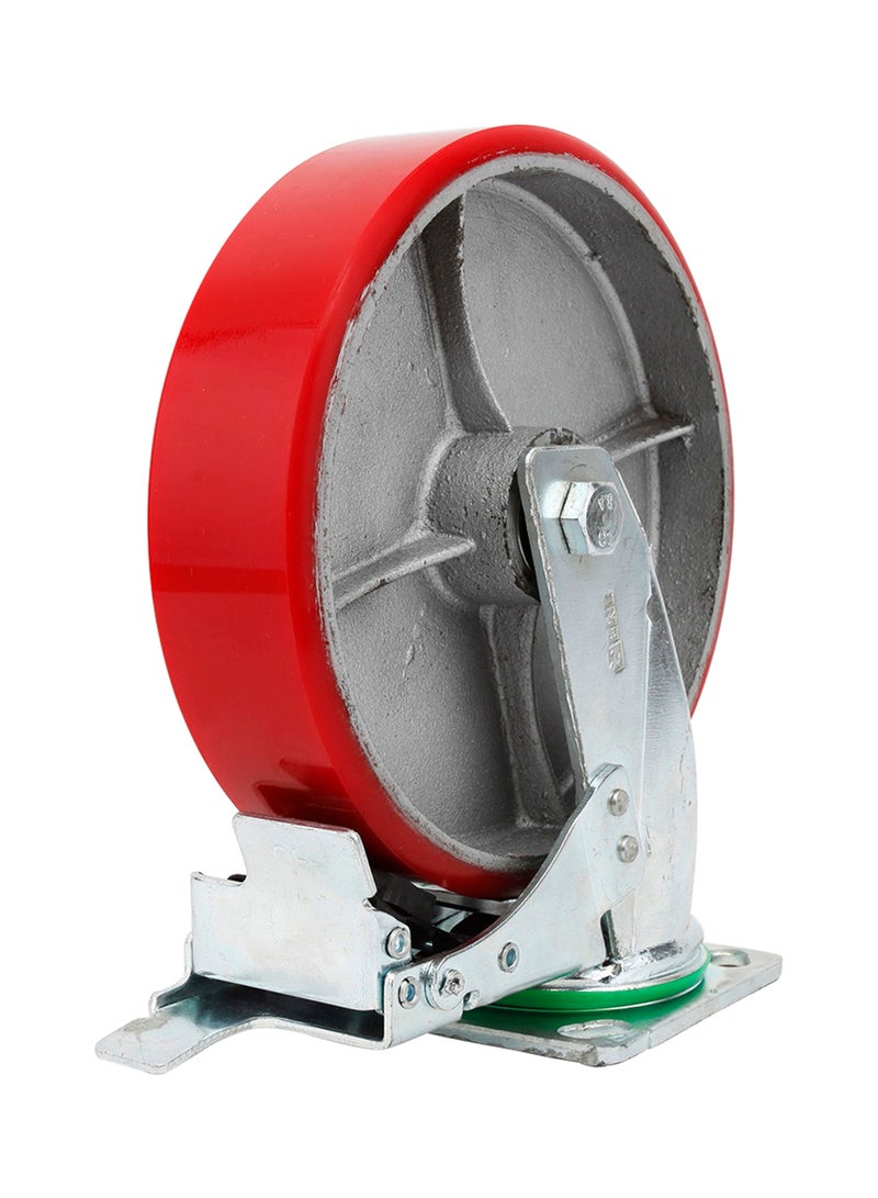 BMB tools - Heavy Duty Caster Wheel With Brake Silver/Red 6inch - Image 1