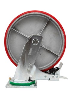 BMB tools Heavy Duty Caster Wheel With Brake Silver/Red 6inch  - Image 1