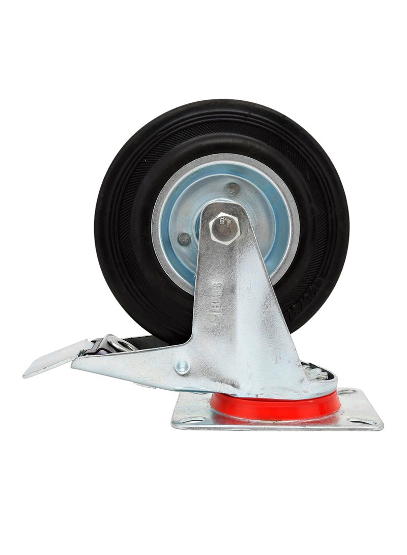 BMB tools Industrial Caster Movable Wheel With Brake Silver/Black/Red 75mm  - Image 1