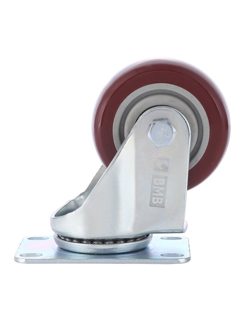 BMB tools Medium Duty Ball Bearing Swivel Caster Wheel Silver/Red 125mm - Image 1