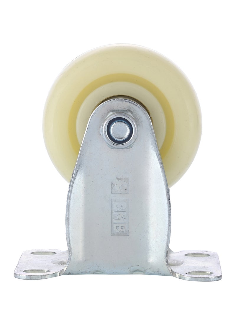 BMB tools Heavy Duty Double Ball Bearing Fixed Caster Wheel Silver/White - Image 1