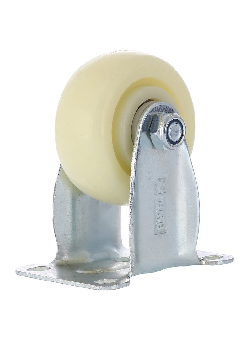 BMB tools Heavy Duty Double Ball Bearing Fixed Caster Wheel Silver/White - Image 2