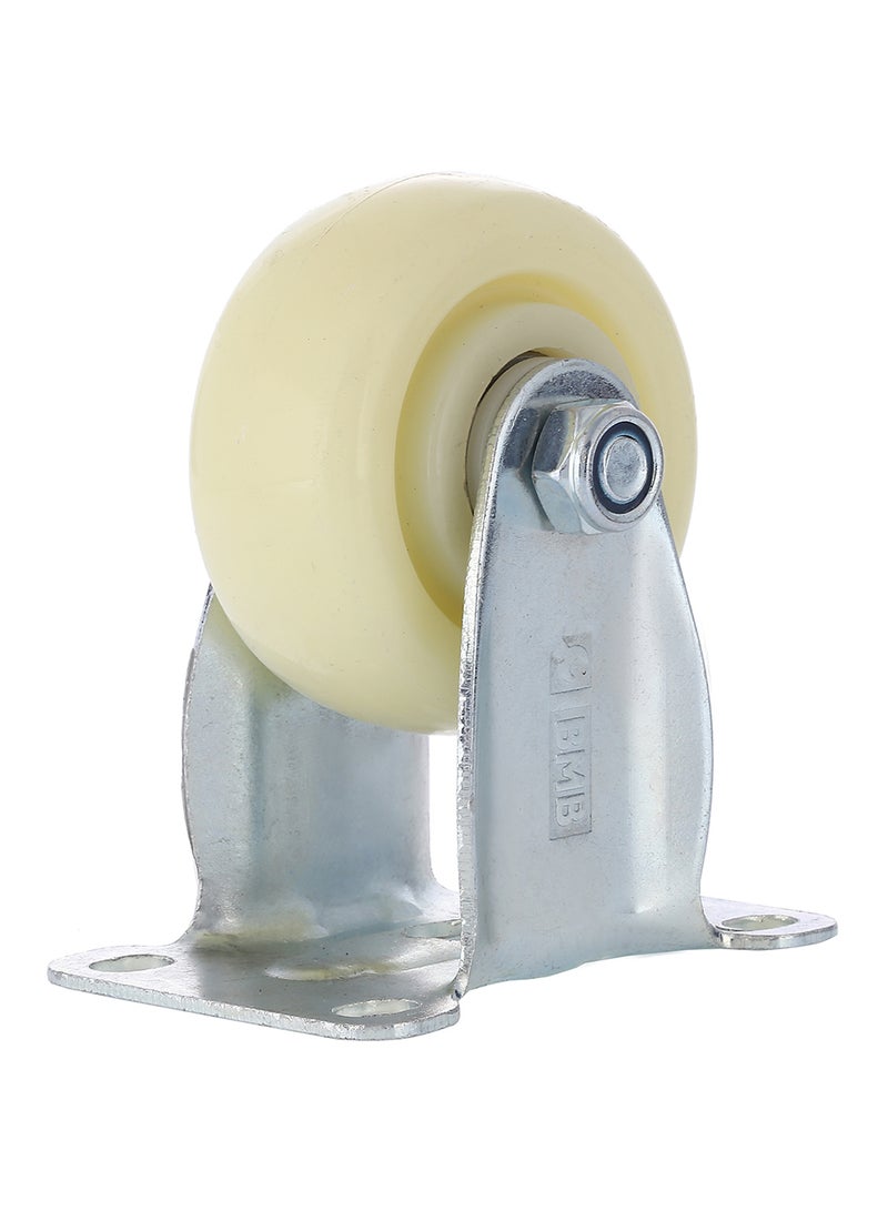 BMB tools Heavy Duty Double Ball Bearing Fixed Caster Wheel Silver/White 125mm  - Image 2