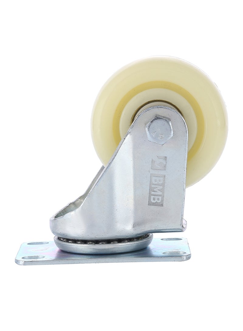 BMB tools Heavy Duty Double Ball Bearing Swivel Caster Wheel Silver/White 75mm - Image 1