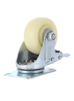 BMB tools Heavy Duty Caster Wheel Double Ball Bearing Swivel With Brake Silver/White 100mm  - Image 2