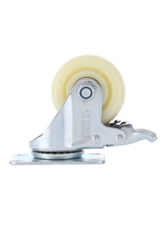 BMB tools Heavy Duty Caster Wheel Double Ball Bearing Swivel With Brake Silver/White 100mm  - Image 1