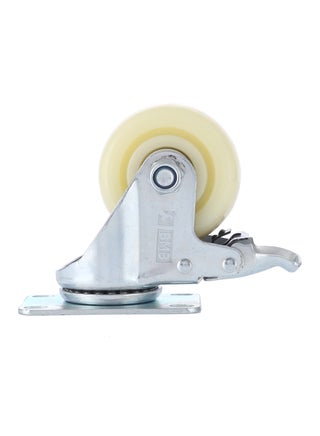 Heavy Duty Caster Wheel Double Ball Bearing Swivel With Brake Silver/White 100mm - v1542866557/N19651033A_1