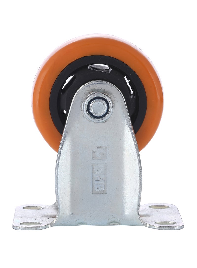 BMB tools Heavy Duty Double Ball Bearing Fixed Caster Wheel Silver/Orange - Image 2