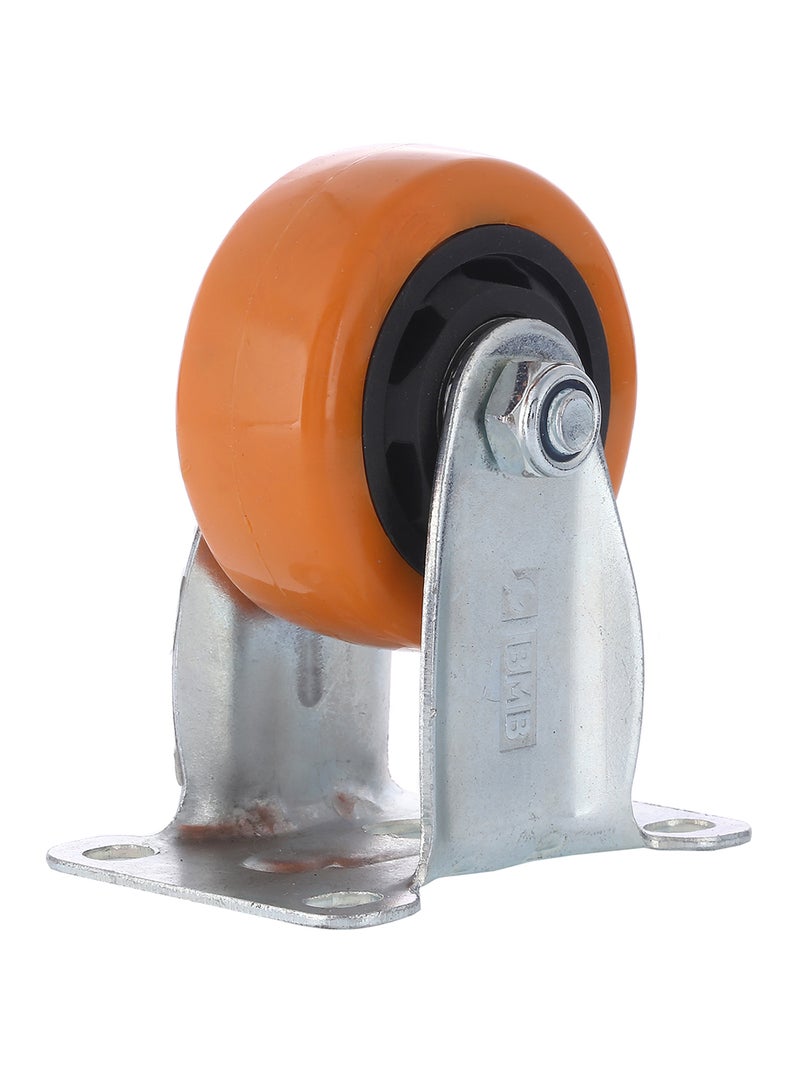 BMB tools Heavy Duty Double Ball Bearing Fixed Caster Wheel Silver/Orange - Image 3