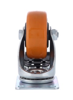 Heavy Duty Caster Wheel Double Ball Bearing Swivel With Brake Silver/Orange 75mm - v1542866565/N19651041A_3