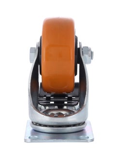 BMB tools Heavy Duty Caster Wheel Double Ball Bearing Swivel With Brake Silver/Orange 75mm  - Image 3