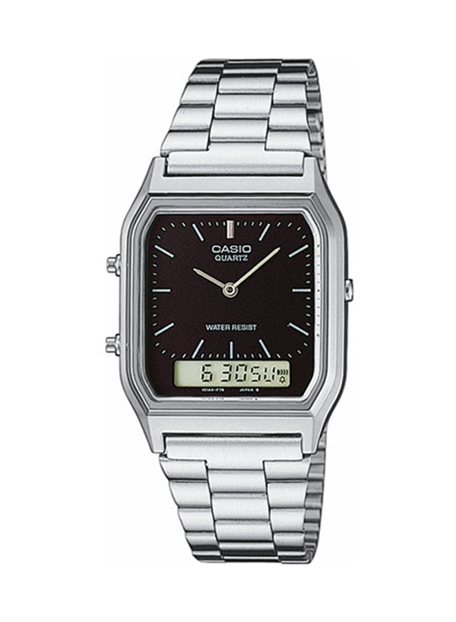 CASIO Men's Classic Analog & Digital Watch AQ-230A-1DMQYES - 28 mm - Silver
