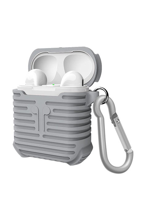Protective Case With Key Chain For Apple AirPods Grey