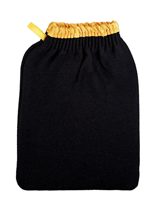 Moroccan Bath Exfoliation Scrubbing  Gloves Black/Yellow