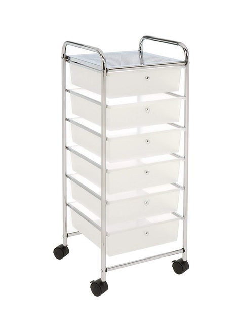 10-Drawer Utility Cart Frosted White 38.2x15.3x15.5inch