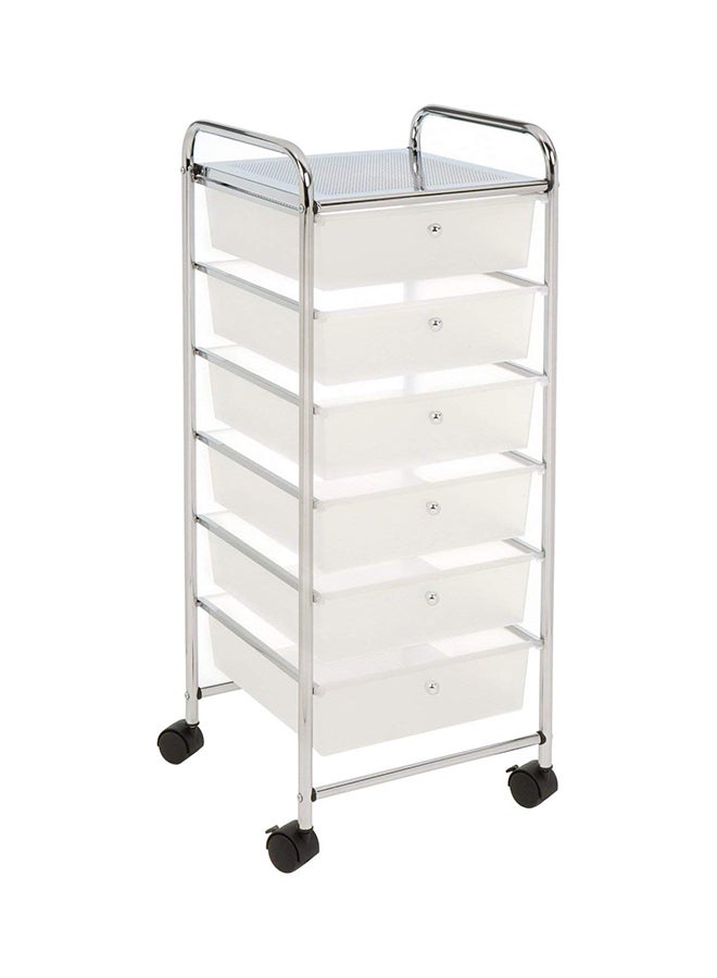 10-Drawer Utility Cart Frosted White 38.2x15.3x15.5inch