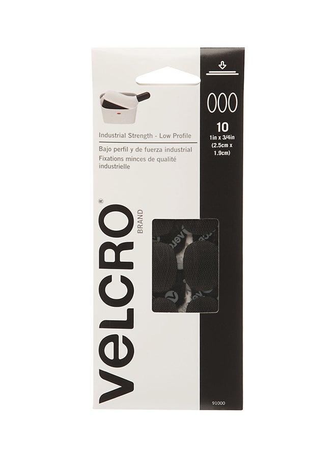 فيلكرو طقم لاصق مثبت متين صناعي مكون من 10 قطع أسود 2.5x1.9سم