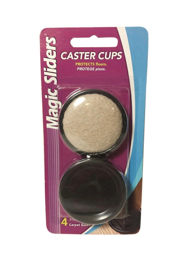 ماجيك سلايدرز 4 قطع من أكواب لأرجل الأثاث بقاعدة من السجاد بيج / أسود 1بوصة - Image 1