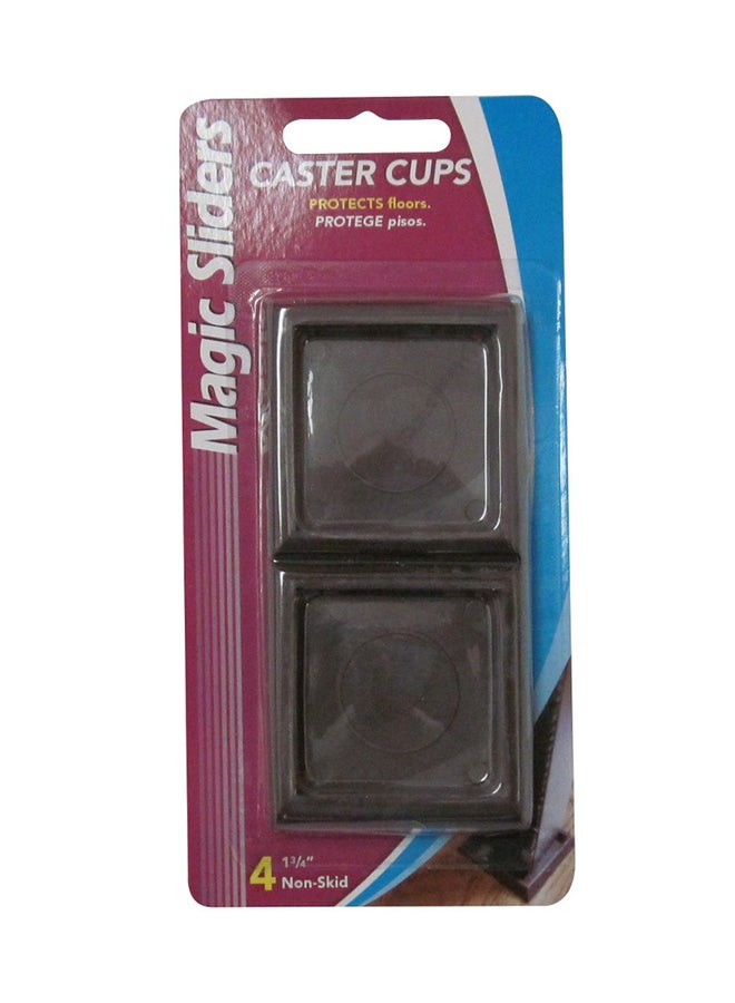 Magic Sliders 4-Piece Nonskid Caster Cup Brown 1.75inch 