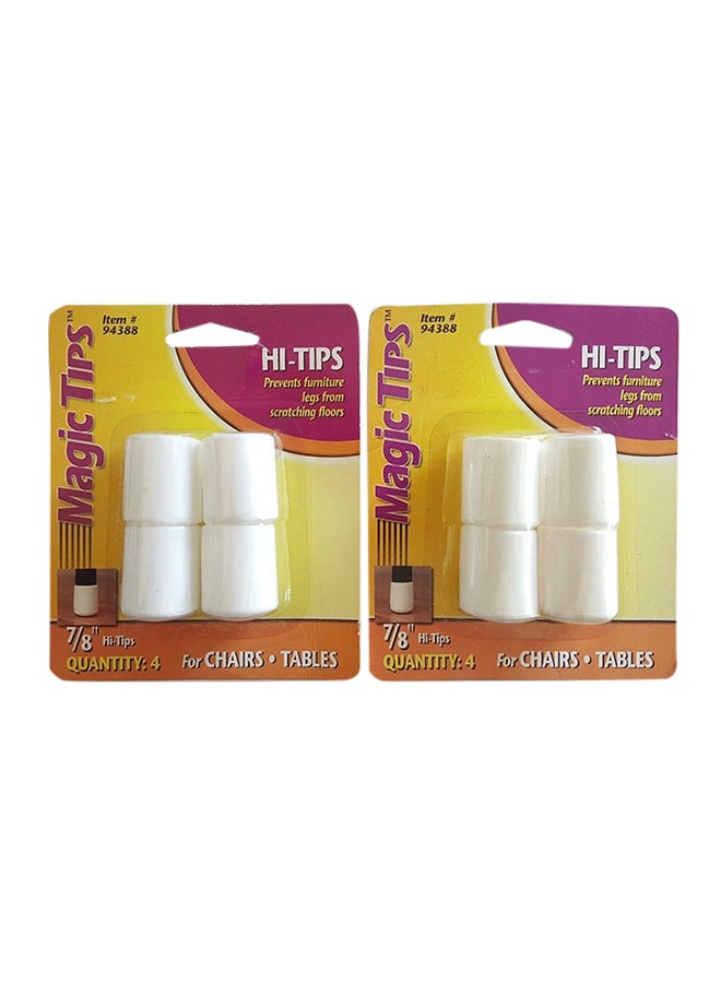 ماجيك سلايدرز 4 قطع طرفية لحماية الأثاث أبيض 0.875بوصة - Image 1