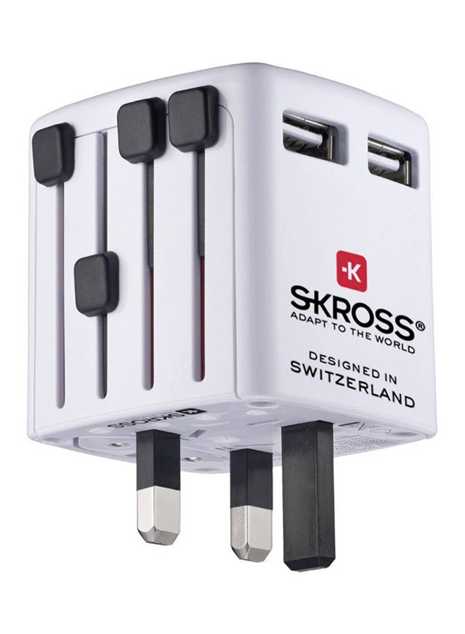 SKROSS World Travel MUV USB Adapter White 67.6x49x52.4mm