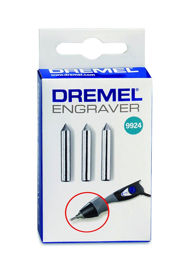 درمل 3 قطع من أطراف حفر من الكربيد فضي - Image 1