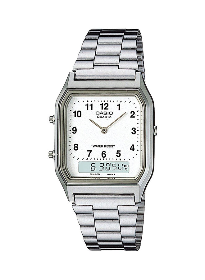 CASIO Men's Vintage Analog & Digital Watch AQ-230A-7BMQ - 30 mm - Silver  - Image 1