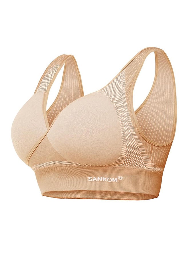SANKOM - Low-Rise Cooling Bra Beige - Image 1