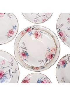 La Mesa 18-Piece Dinner Set White/Pink 0.6x14x1inch  - Image 3