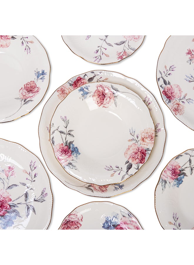La Mesa 18-Piece Dinner Set White/Pink 0.6x14x1inch  - Image 3