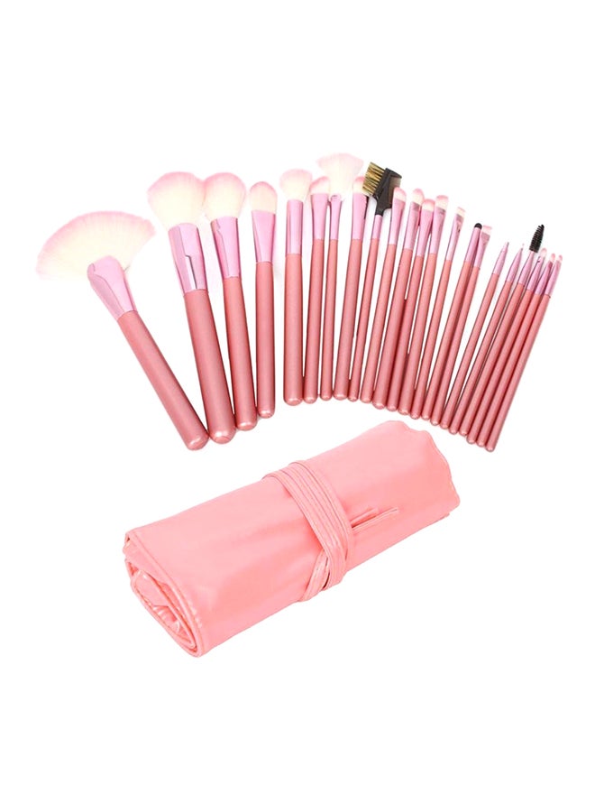 Nice Ishop 22-Piece Make Up Brush With Bag Pink/White - Image 1